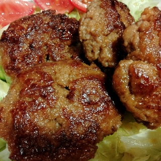 サイコロステーキ(成型肉)で簡単ごつごつハンバーグ